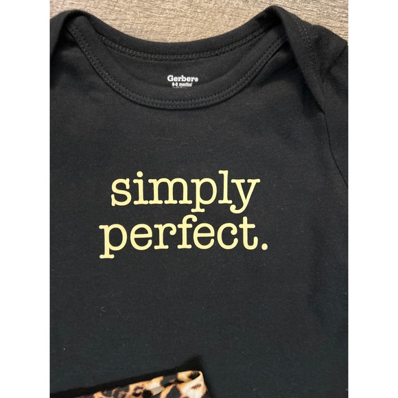 Leopard Baby Outfit Set 6 Months Print Leggings Simply Perfect‎ Bodysuit - Picture 3 of 4